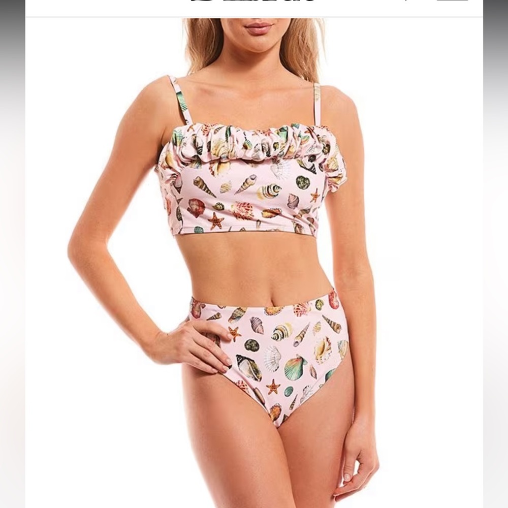 ANTONIO MELANI Lilac Shell-Print High-Waist Bikini - Picture 9 of 14